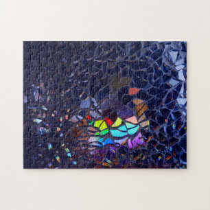 Artsy Broken Glass Pattern Complex Jigzaag Puzzles Legpuzzel