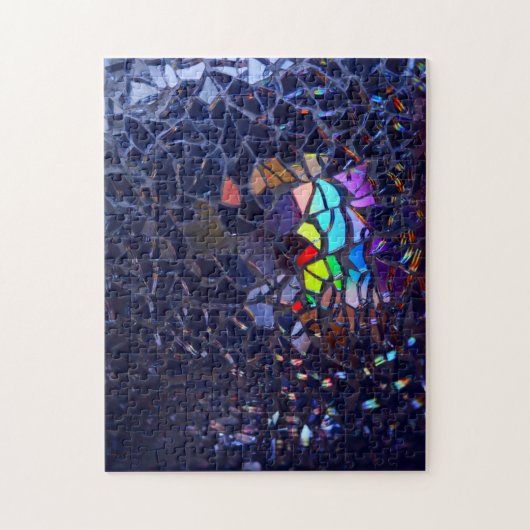 Artsy Broken Glass Pattern Complex Jigzaag Puzzles Legpuzzel (Verticaal)