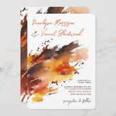 Artsy Brush Stroke Herfst Invitation Kaart (Voorkant / Achterkant)