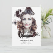 Artsy Brush Stroke Overlay Graduparty nodigt uit Kaart (Staand voorkant)
