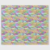 Artsy Brush Strokes Unicorn Rainbow Faux Glitter Cadeaupapier (Vlak)