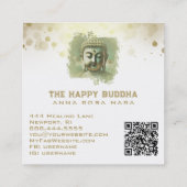 *~* Artsy Buddha QR AP33 QR Logo Groen Vierkante Visitekaartje (Achterkant)