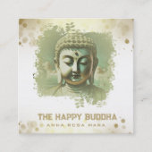 *~* Artsy Buddha QR AP33 QR Logo Groen Vierkante Visitekaartje (Voorkant)