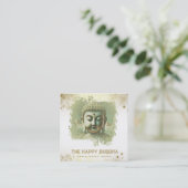 *~* Artsy Buddha QR AP33 QR Logo Groen Vierkante Visitekaartje (Staand voorkant)