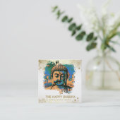 *~* Artsy Buddha QR AP33 QR Logo Pop Kunst Vierkante Visitekaartje (Staand voorkant)