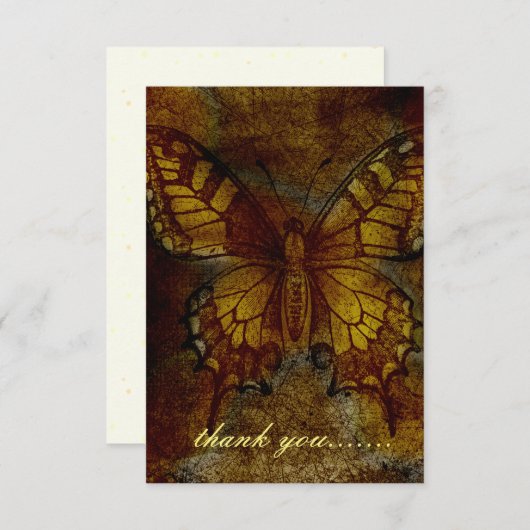 Artsy Butterfly Note of Bedankkaart (Voorkant / Achterkant)
