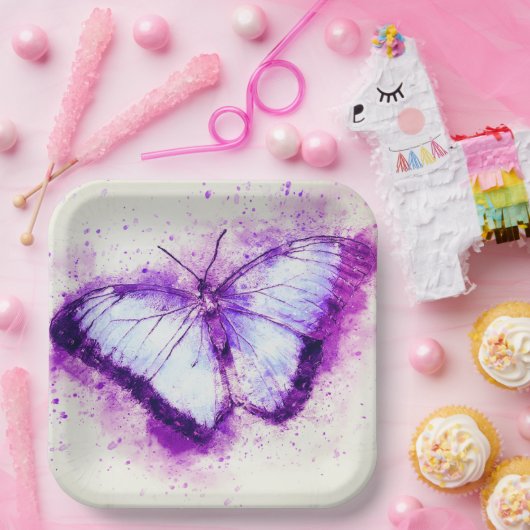 Artsy Butterfly Papieren Bordje (Feest)