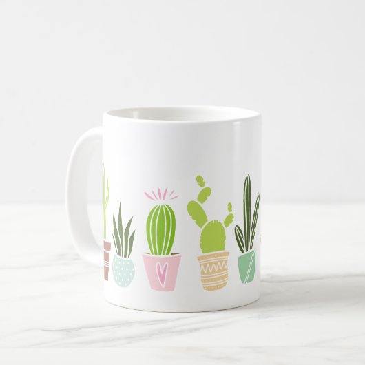 Artsy cactus Planten Koffiemok (Voorkant links)