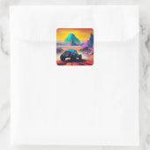 Artsy Car Vierkante Sticker (Tas)