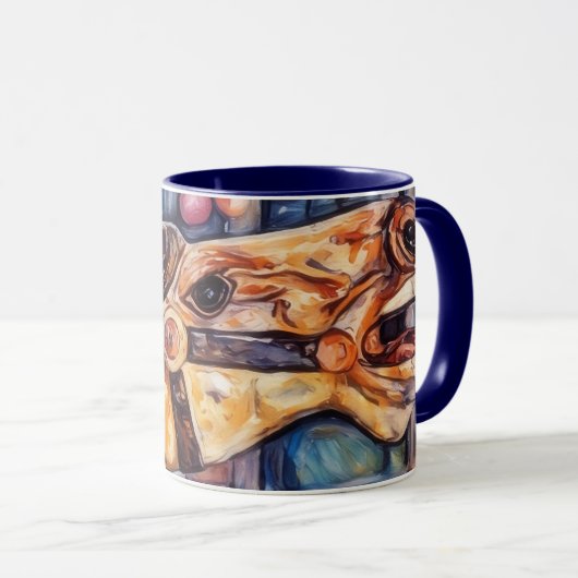Artsy Carrousel Horse Head Art Mok Cup (Voorkant rechts)