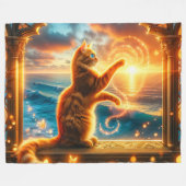 Artsy Cat Fleece Deken (Voorkant (Horizontaal))