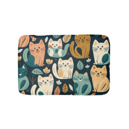 Artsy Cat Pattern Cute Badmat
