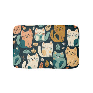 Artsy Cat Pattern Cute Badmat