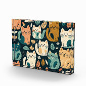 Artsy Cat Pattern Cute Fotoblokken (Rechts)