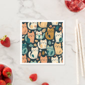 Artsy Cat Pattern Cute Servet (Insitu)