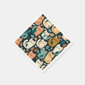Artsy Cat Pattern Cute Servet (Hoek)