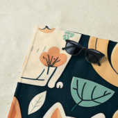 Artsy Cat Pattern Cute Strandlaken (In situ)