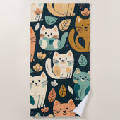 Artsy Cat Pattern Cute Strandlaken (Voorkant)