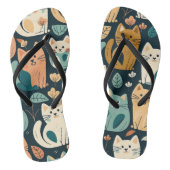 Artsy Cat Pattern Cute Teenslippers (Voetbed)