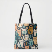 Artsy Cat Pattern Cute Tote Bag (Voorkant)