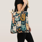 Artsy Cat Pattern Cute Tote Bag (Dichtbij)