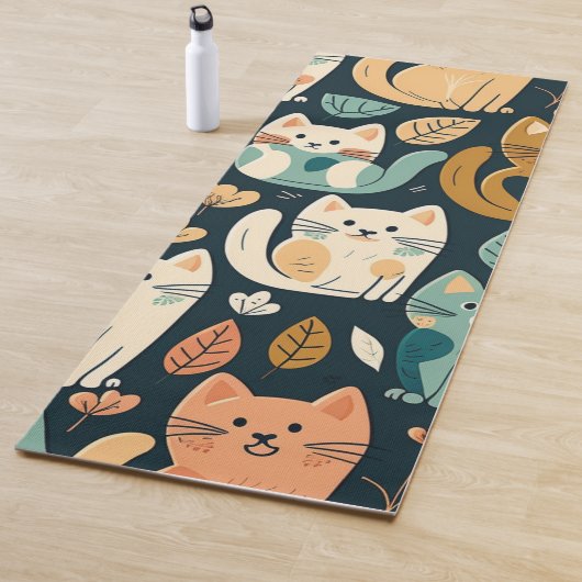 Artsy Cat Pattern Cute Yogamat (In situ)