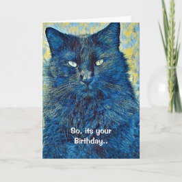 Artsy Cat Pun Birthday Greetings Kaart