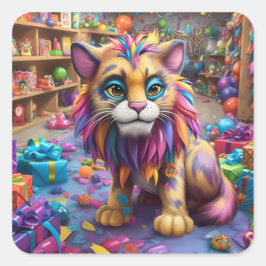 Artsy Cat Vierkante Sticker