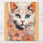 Artsy Cat Wijn Etiket (Enkel label)