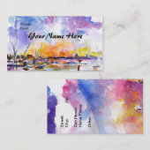 Artsy Charleston Waterverf Visitekaartje door Gine (Voorkant / Achterkant)