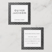 Artsy Chevron Patroon Vierkante Visitekaartje (Voorkant / Achterkant)