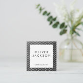 Artsy Chevron Patroon Vierkante Visitekaartje (Staand voorkant)