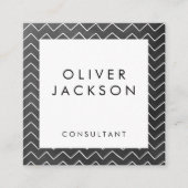 Artsy Chevron Patroon Vierkante Visitekaartje (Voorkant)