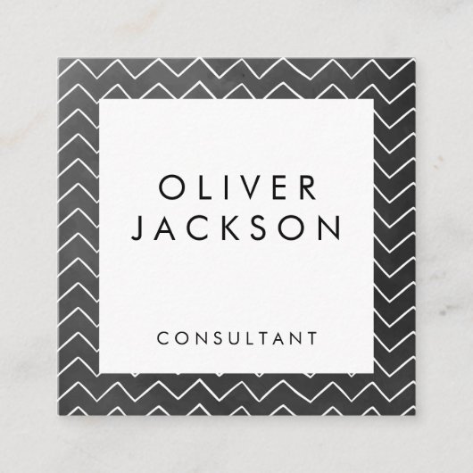 Artsy Chevron Patroon Vierkante Visitekaartje (Voorkant)