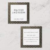 Artsy Chevron Pattern Vierkante Visitekaartje (Voorkant / Achterkant)