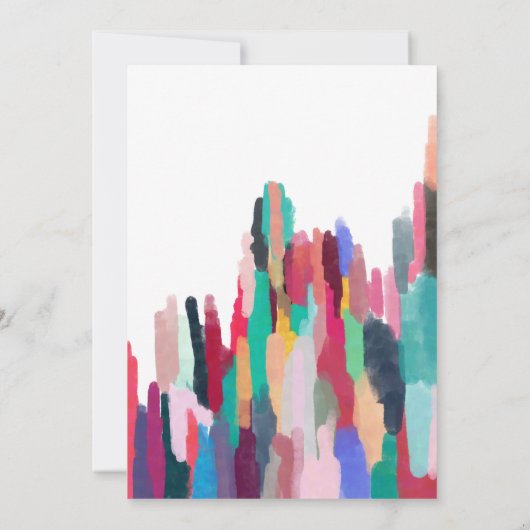 Artsy Chic Abstracte Kleurrijke Verf Smudge Weddin Kaart (Achterkant)