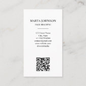 Artsy Chic Afro Amerikaanse vlechten QR-code Visitekaartje (Achterkant)