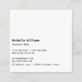 Artsy Chic Black & White Eyelashes Designer Vierkante Visitekaartje (Achterkant)