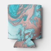 Artsy Chic Roos Gold Aqua Mint Blue Marble Patroon Blikjeskoeler (Achterkant)