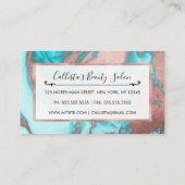 Artsy Chic Roos Gold Aqua Mint Blue Marble Patroon Klantenkaartje (Achterkant)