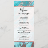 Artsy Chic Roos Gold Aqua Mint Blue Marble Patroon Menu (Voorkant)