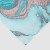 Artsy Chic Roos Gold Aqua Mint Blue Marble Patroon Tissuepapier (Detail)