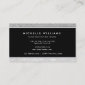 Artsy Chic Silver Glitter Eyelashes Designer Visitekaartje (Achterkant)