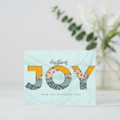 Artsy Christmas Joy Lettering Flat Holiday Kaart (Staand voorkant)