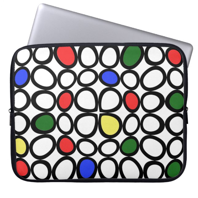 Artsy Circles Fun Laptop Cover Sleeve (Voorkant)