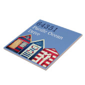 Artsy Coastal Custom House nr Beach huts blue Tegeltje (Zijkant)