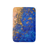 Artsy Cobalt Blue Golden Yellow Acrylverf Badmat (Voorkant Verticaal)