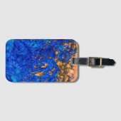 Artsy Cobalt Blue Golden Yellow Acrylverf Bagagelabel (Voorkant (horizontaal))