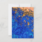 Artsy Cobalt Blue Golden Yellow Acrylverf Bedankkaart (Achterkant)