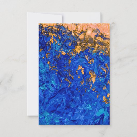 Artsy Cobalt Blue Golden Yellow Acrylverf Bedankkaart (Achterkant)